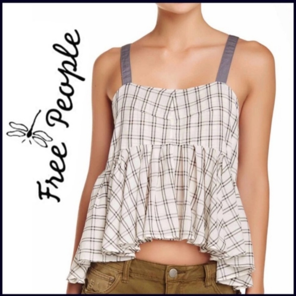 Free People Lola Plaid Tank Top